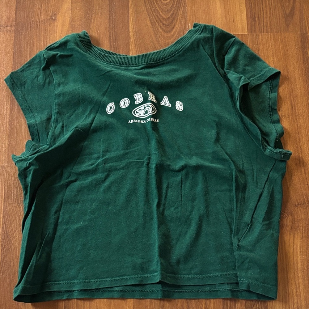 Divided Green Cobras Graphic Crop Top